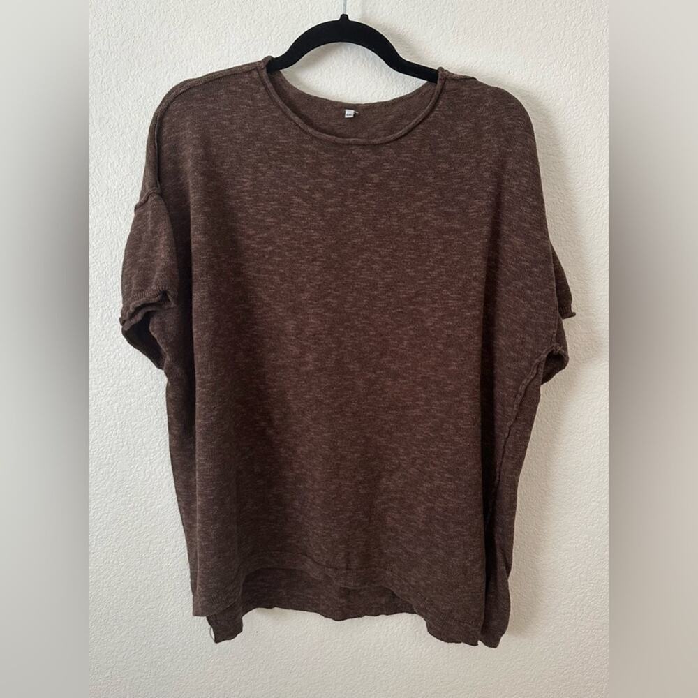 Light Summer Brown Casual Short Sleeved Sweater - Picture 1 of 7